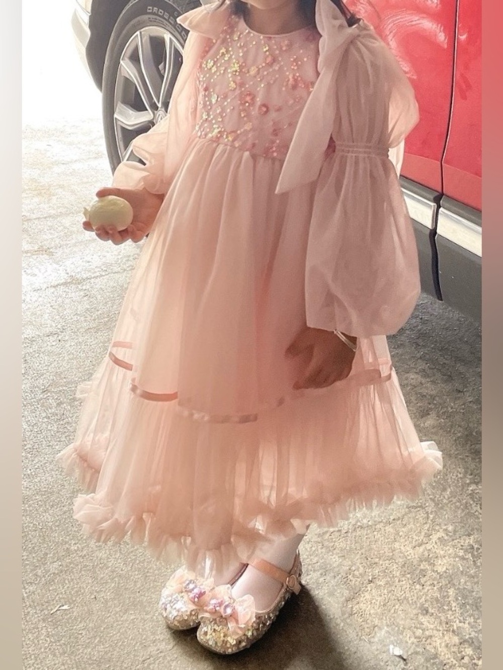 Pink Tulle Princess Dress for Kids - Elegant Party Costume